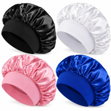 Touca de Cetim Feminina para Dormir Anti Frizz Faixa Larga Proteção para Cabelos Cacheados e Crespos Touca de Cetim Feminina para Dormir Anti Frizz Faixa Larga Proteção para Cabelos Cacheados e Crespos