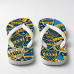 Chinelo Masculino Boca Juniors Grafite de Escudos Azul e Amarelo Chinelo Masculino Boca Juniors Grafite de Escudos Azul e Amarelo