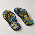 Chinelo Masculino Boca Juniors Grafite de Escudos Azul e Amarelo Chinelo Masculino Boca Juniors Grafite de Escudos Azul e Amarelo