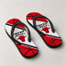 Chinelo Masculino Chicago Bulls Court Branco, Vermelho e Preto Chinelo Masculino Chicago Bulls Court Branco, Vermelho e Preto
