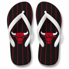 Chinelo Masculino Chicago Bulls Pinstripe Preto e Vermelho Chinelo Masculino Chicago Bulls Pinstripe Preto e Vermelho
