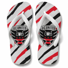 Chinelo Masculino D.C. United Stripes Branco, Vermelho e Preto Chinelo Masculino D.C. United Stripes Branco, Vermelho e Preto