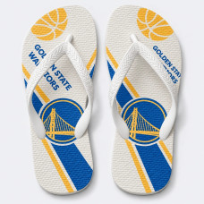 Chinelo Masculino Golden State Warriors Diagonal Branco, Azul e Amarelo Chinelo Masculino Golden State Warriors Diagonal Branco, Azul e Amarelo
