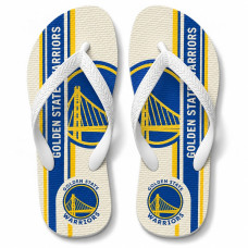 Chinelo Masculino Golden State Warriors Stripes Branco, Azul e Amarelo Chinelo Masculino Golden State Warriors Stripes Branco, Azul e Amarelo