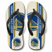 Chinelo Masculino Golden State Warriors Stripes Branco, Azul e Amarelo Chinelo Masculino Golden State Warriors Stripes Branco, Azul e Amarelo