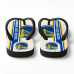 Chinelo Masculino Golden State Warriors Stripes Branco, Azul e Amarelo Chinelo Masculino Golden State Warriors Stripes Branco, Azul e Amarelo