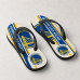 Chinelo Masculino Golden State Warriors Stripes Branco, Azul e Amarelo Chinelo Masculino Golden State Warriors Stripes Branco, Azul e Amarelo