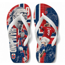 Chinelo Masculino Erling Haaland Noruega Blueprint Vermelho e Azul Chinelo Masculino Erling Haaland Noruega Blueprint Vermelho e Azul
