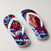 Chinelo Masculino Erling Haaland Noruega Art Azul e Vermelho Chinelo Masculino Erling Haaland Noruega Art Azul e Vermelho