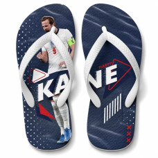 Chinelo Masculino Harry Kane Inglaterra Geométrico Azul Marinho e Branco Chinelo Masculino Harry Kane Inglaterra Geométrico Azul Marinho e Branco