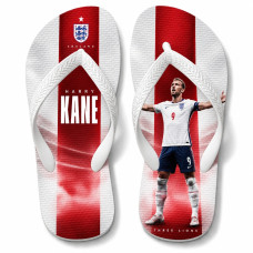 Chinelo Masculino Harry Kane Inglaterra Three Lions Branco e Vermelho Chinelo Masculino Harry Kane Inglaterra Three Lions Branco e Vermelho