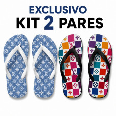 Kit 2 Chinelos Feminino Louis Vuitton Kit 2 Chinelos Feminino Louis Vuitton