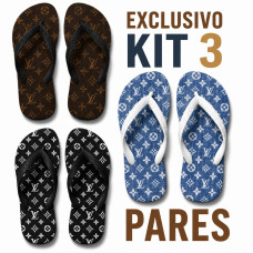 Kit 3 Chinelos Feminino Louis Vuitton Kit 3 Chinelos Feminino Louis Vuitton