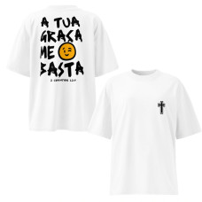 Camiseta Masculina Oversized A Tua Graça Me Basta Camiseta Masculina Oversized A Tua Graça Me Basta