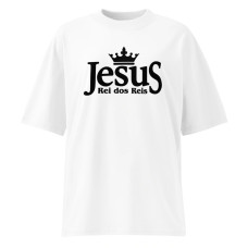 Camiseta Masculina Oversized Jesus Rei dos Reis Camiseta Masculina Oversized Jesus Rei dos Reis