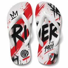 Chinelo Masculino River Plate Graffiti Urbano Branco, Vermelho e Preto Chinelo Masculino River Plate Graffiti Urbano Branco, Vermelho e Preto