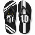 Chinelo Masculino Santos F.C. Faixas e Camisa 10 Preto e Branco Chinelo Masculino Santos F.C. Faixas e Camisa 10 Preto e Branco
