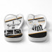 Chinelo Masculino Santos F.C. Vila Belmiro Branco e Preto Chinelo Masculino Santos F.C. Vila Belmiro Branco e Preto