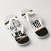 Chinelo Masculino Santos F.C. Vila Belmiro Branco e Preto Chinelo Masculino Santos F.C. Vila Belmiro Branco e Preto