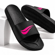 Chinelo Slide Feminino Preto Rosa Chinelo Slide Feminino Preto Rosa