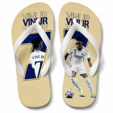 Chinelo Masculino Vini Jr Camisa 7 Bege e Azul Marinho Chinelo Masculino Vini Jr Camisa 7 Bege e Azul Marinho