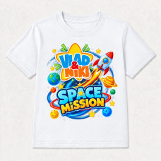 Camiseta Infantil Menino Vlad & Niki Space Mission: Foguete e Planetas Camiseta Infantil Menino Vlad & Niki Space Mission: Foguete e Planetas