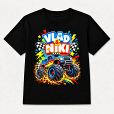 Camiseta Infantil Menino Vlad & Niki Monster Truck Race Camiseta Infantil Menino Vlad & Niki Monster Truck Race