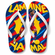 Chinelo Masculino Lamine Yamal Barcelona Energy Azul e Grená Chinelo Masculino Lamine Yamal Barcelona Energy Azul e Grená