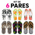 Kit 6 Chinelos Feminino Varias Estampas Kit 6 Chinelos Feminino Varias Estampas