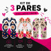 Kit 3 Chinelos Feminino Variados Kit 3 Chinelos Feminino Variados