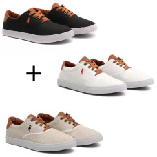 Kit 3 Sapatênis Polo Casual Masculino Kit 3 Sapatênis Polo Casual Masculino