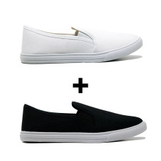 Kit 2 Tênis Feminino Slip On Casual Kit 2 Tênis Feminino Slip On Casual