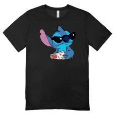Camisa Feminina Baby Look Stitch Sitting Camisa Feminina Baby Look Stitch Sitting