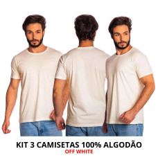 Kit 3 Camisas Masculina Lisa Algodão Premium