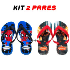 Kit 2 Chinelos Infantil Menino Havaianas Homem Aranha Kit 2 Chinelos Infantil Menino Havaianas Homem Aranha