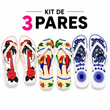 Kit 3 Chinelos Feminino Farm Havaianas