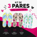 Kit 3 Chinelos Feminino Varias Estampas Kit 3 Chinelos Feminino Varias Estampas