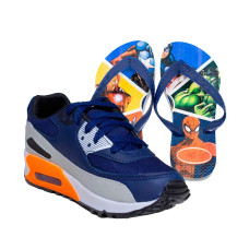 Kit Menino Tênis Infantil Max AIR + Chinelo Infantil Heróis Kit Menino Tênis Infantil Max AIR + Chinelo Infantil Heróis
