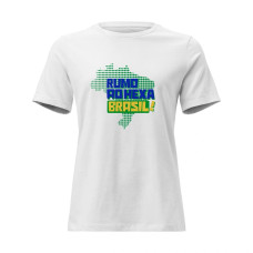 Camisa Feminina Baby Look Rumo ao Hexa Brasil Mapa