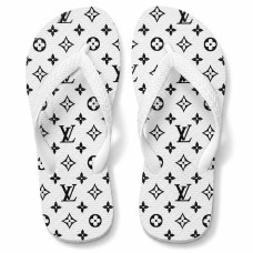 Chinelo Feminino LV Black White Chinelo Feminino LV Black White