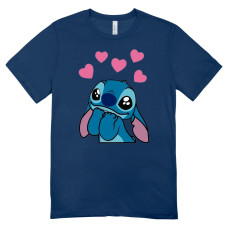 Camisa Feminina Baby Look Stitch in Love Camisa Feminina Baby Look Stitch in Love