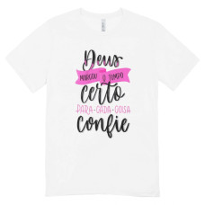 Camisa Feminina Baby Look Tudo no Tempo Dele Camisa Feminina Baby Look Tudo no Tempo Dele