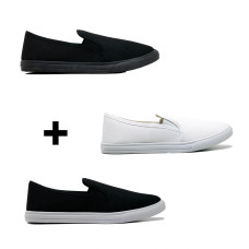 Kit 3 Tênis Feminino Slip On Casual Kit 3 Tênis Feminino Slip On Casual