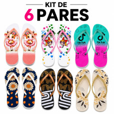 Kit 6 Chinelos Feminino Havaianas Aleatorio Kit 6 Chinelos Feminino Havaianas Aleatorio