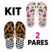 Kit 2 Chinelos Feminino Estampa Aleatorio Kit 2 Chinelos Feminino Estampa Aleatorio