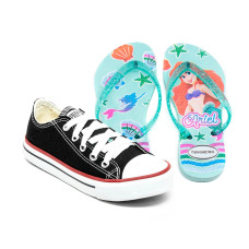 Kit Menina Tênis Infantil All Star + Chinelo Infantil Personagens Kit Menina Tênis Infantil All Star + Chinelo Infantil Personagens
