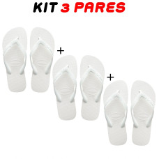 Kit 3 Chinelos Masculino Havaianas Branco Kit 3 Chinelos Masculino Havaianas Branco