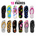 Kit 12 Pares Chinelos Femininos Estampas Variadas Kit 12 Pares Chinelos Femininos Estampas Variadas