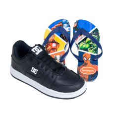 Kit Menino Tênis Infantil DC Shoes + Chinelo Infantil Havaianas Heróis Kit Menino Tênis Infantil DC Shoes + Chinelo Infantil Havaianas Heróis