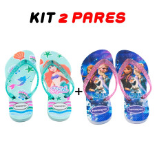 Kit 2 Chinelos Infantil Menina Havaianas Desenhos Kit 2 Chinelos Infantil Menina Havaianas Desenhos